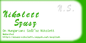 nikolett szusz business card